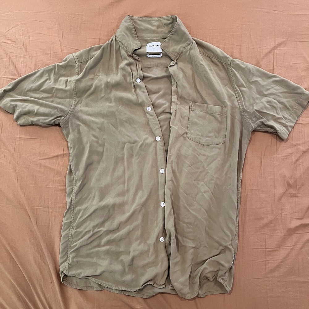 Mens Green Button Up